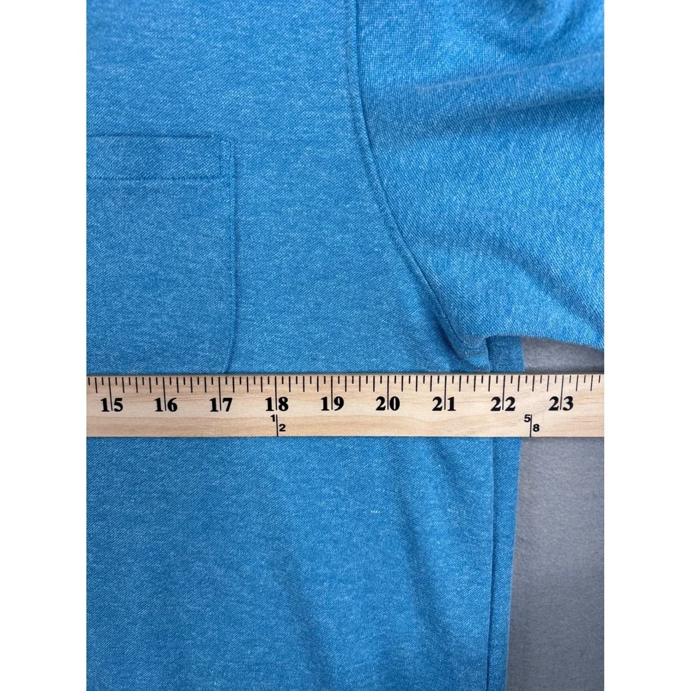 Van Heusen Flex Mens XL Classic Fit Polo Shirt Blue Heather Short Sleeve Pocket